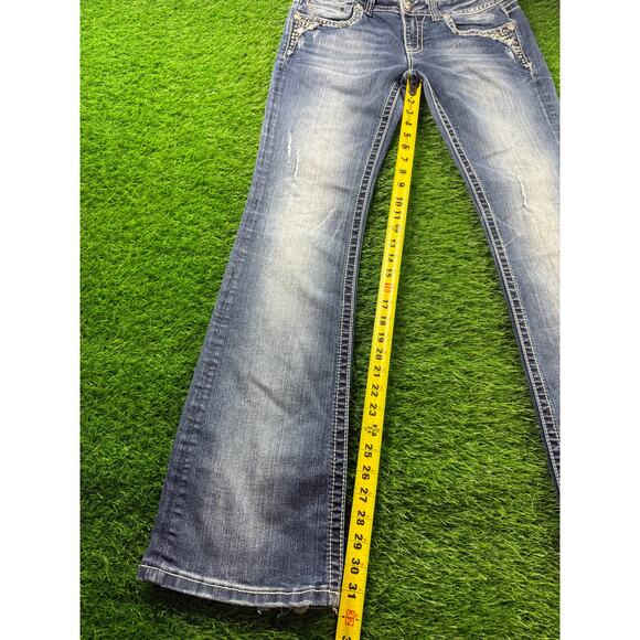 Miss Me Distressed Blue Boot Cut Jeans - Picture 9 of 13